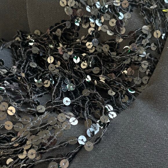 Kate Spade Sequin Fringe Mini Dress Black Size 8 - Picture 4 of 7